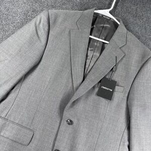 Claiborne Suit Jacket Mens 42 SH 42 Short Silver Gray 100% Wool Blazer NWT